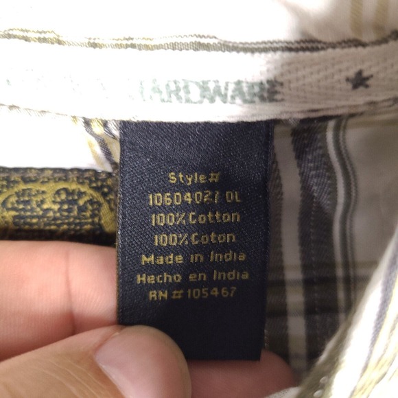 Cowboy Hardware Shirt Mens XL White Plaid Pearl‎ Snap Western Button Cotton - Picture 8 of 16